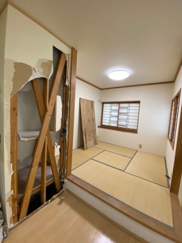 壁を壊しました。
